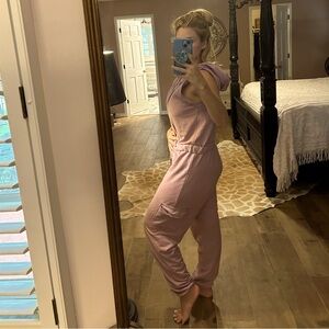 Hooded zip up romper